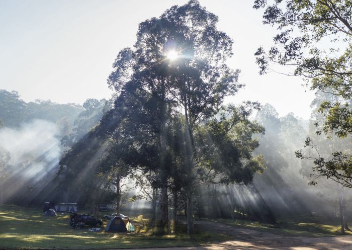 Camping at Euroka on Nepean River walk, Blue Mountains National Park