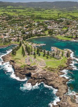 Aerial view of Blowhole Point, Kiama