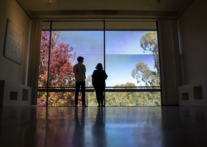 Visitors enjoying a visit to the New England Regional Art Museum (NERAM), Armidale