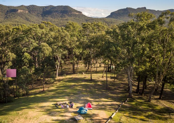 Private Town Campground, Yerranderie Regional Park - Credit: John Spencer/DCCEEW Campers enjoying a scenic view at Private Town campground, Yerranderie Regional Park
