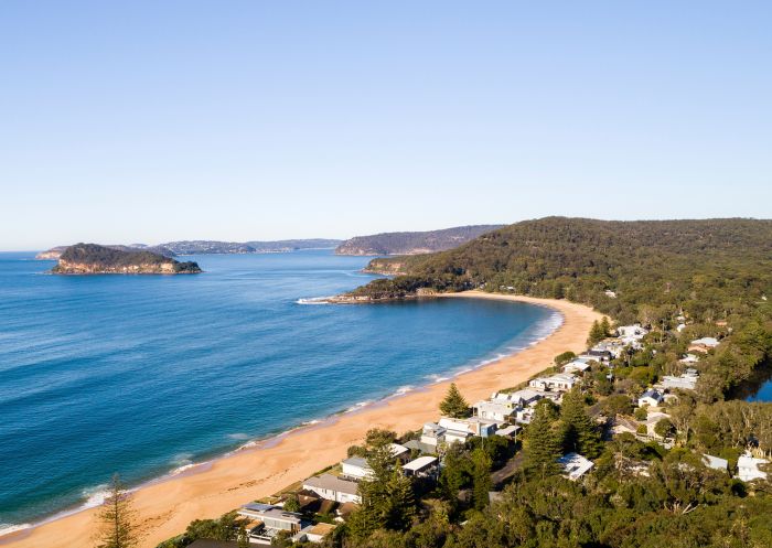 Scenic aerial overlooking Pearl Beach, Central Coast
