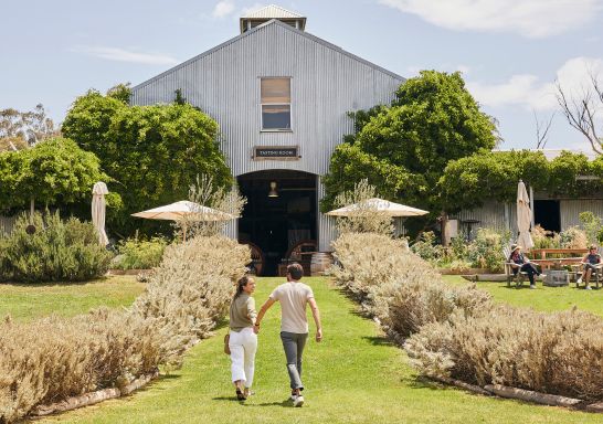 Couple at Lowe Wines tasting room, Lowe Wines, Mudgee