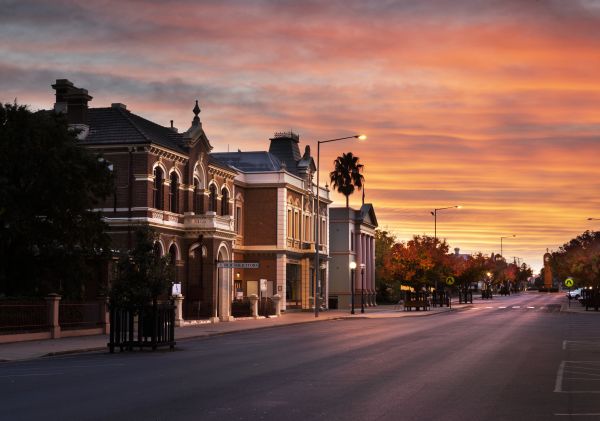 Sunrise over Market Street, Mudgee 