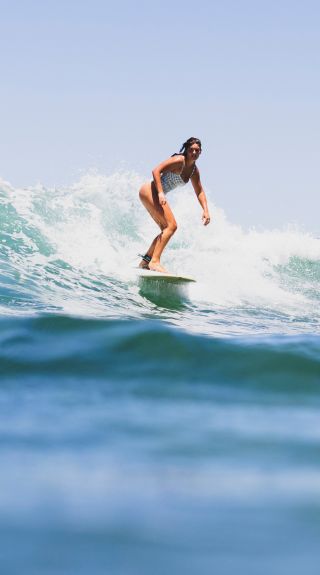 Surfer riding a wave, Bilgola Beach