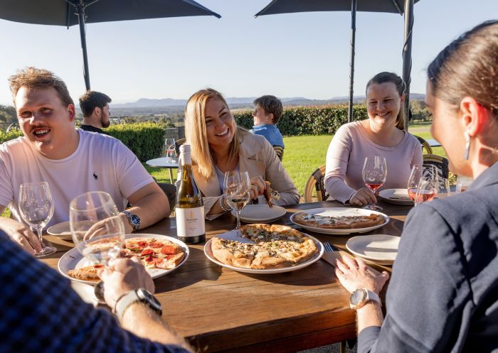 Bimbadgen Winery, Pokolbin People enjoying food and wine at Bimbadgen Winery, Pokolbin