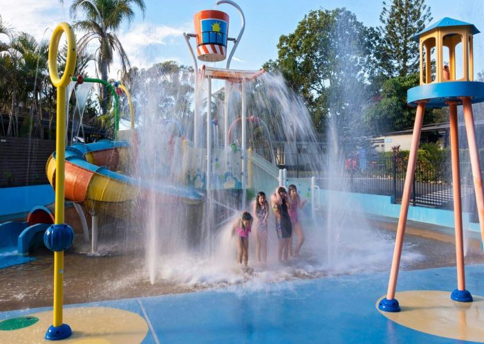 Discovery Parks Emerald Beach, Emerald Beach Kids playing in the waterpark at Discovery Parks Emerald Beach, Emerald Beach