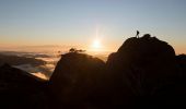 Hiker enjoying a scenic sun set at Kosciuszko National Park, Kosciuszko