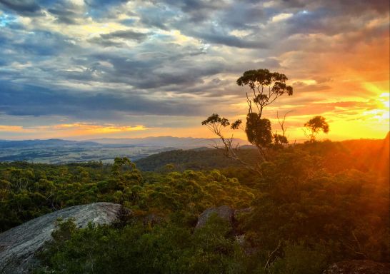 Sunset from Timbarra lookout, Basket Swamp National Park, near Tenterfield