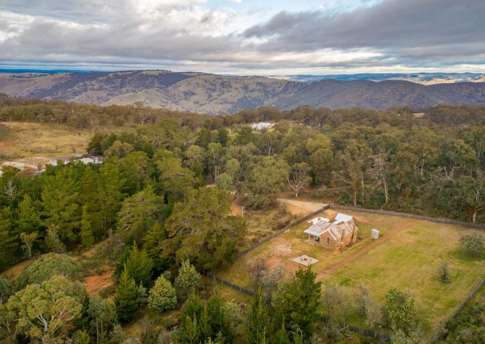 Aerial view of Fairfax House, Hill End Historic Site