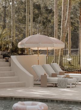 Private pool with umbrella at The Ambers, Port Stephens